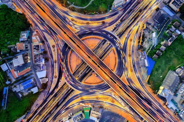 highway, aerial view