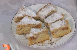 Prăjitură cu mere (desert de post) – ”Rețete mănăstirești” prajitura cu mere man. tiganesti