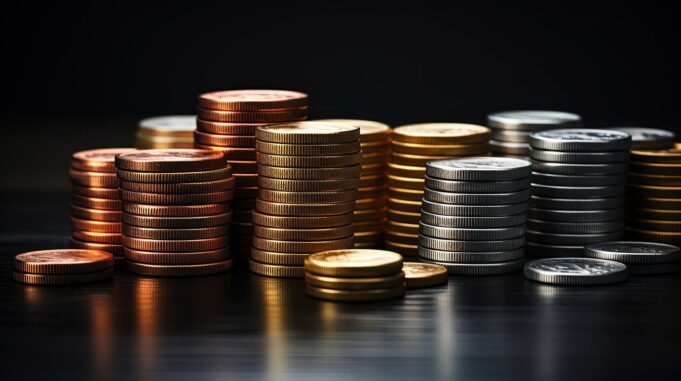 Salariul minim brut pe economie va crește la 4050 lei de la începutul anului 2025 coins arranged