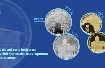 BNR lansează monede din aur și argint cu tema ”300 de ani de la înălțarea Bisericii Mănăstirii Stavropoleos din București”