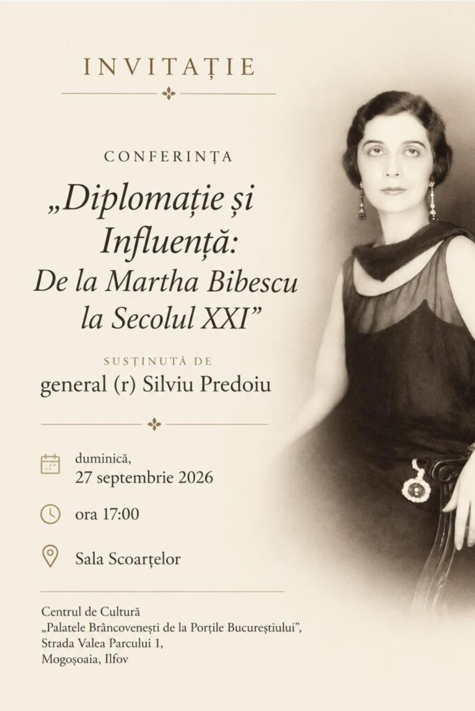 „Diplomație și Influență”, conferință susținută de generalul (r) Silviu Predoiu la Palatul Brâncovenesc de la Mogoșoaia